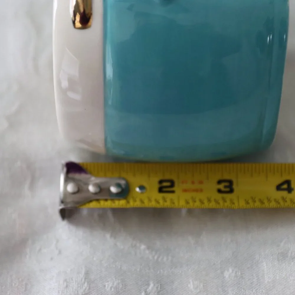 Natural Life Blue Folk Art Vintage Camera Coffee Mug Gold Accents Whimsical - Picture 10 of 12
